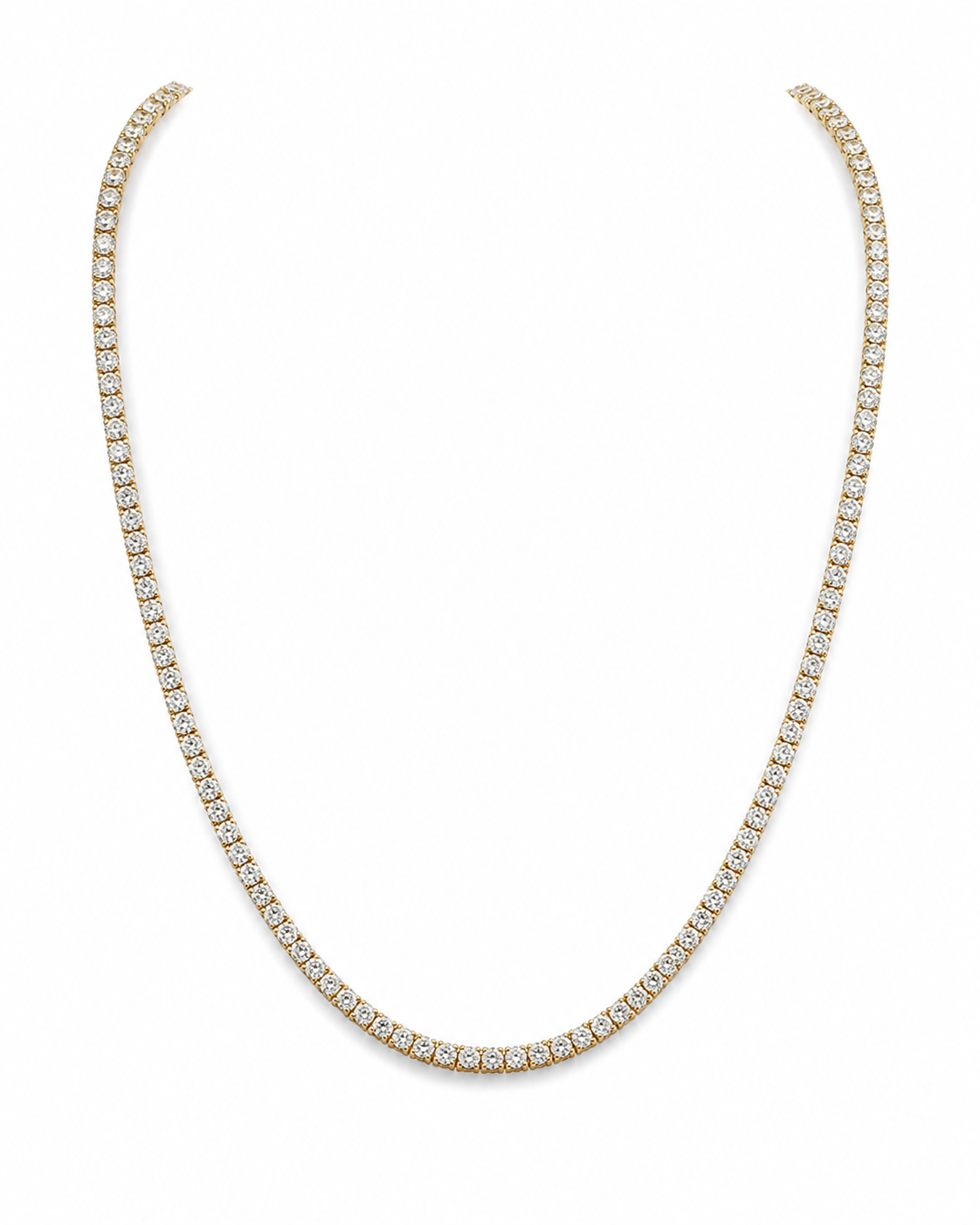 Gold Lab-Grown 7cts Diamond Tennis Necklace