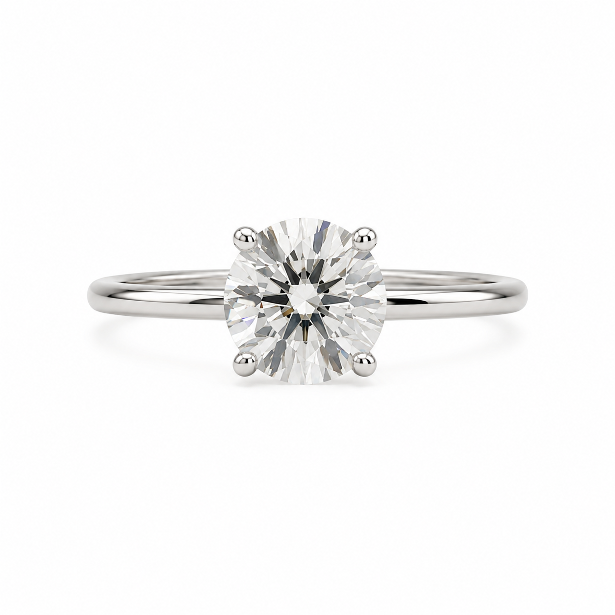 Gold 2.02cts Lab-Grown Round Diamond Engagement Ring