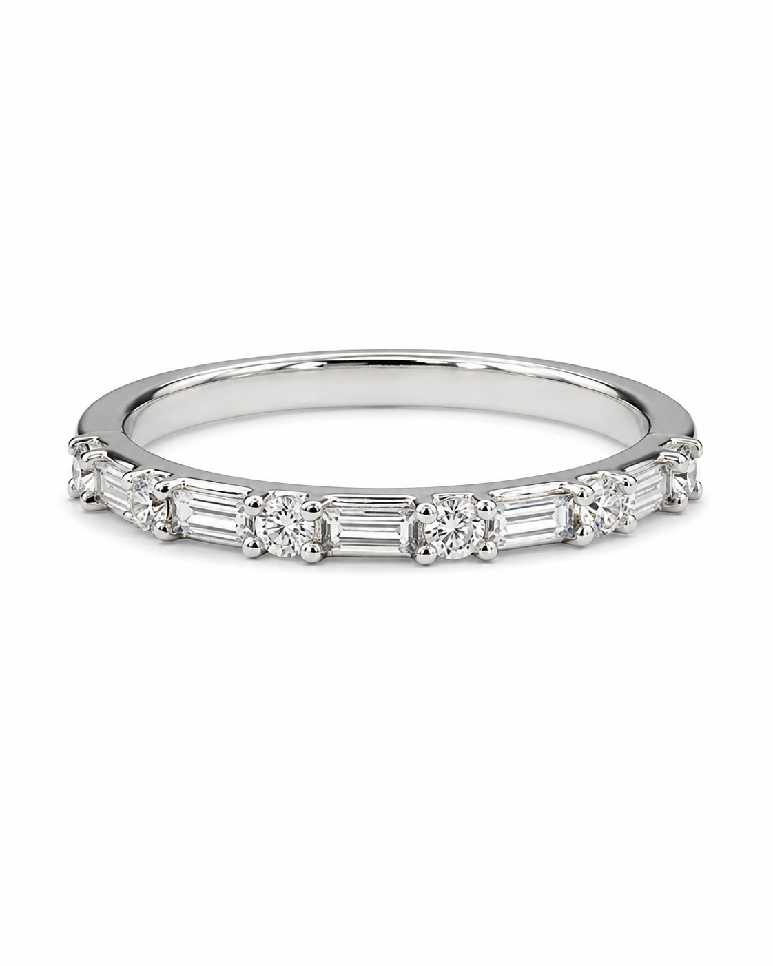 Gold Mixed Baguette Diamond Band Ring