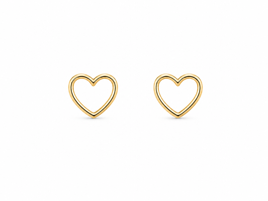 Gold Baby Heart Shaped Stud Earrings