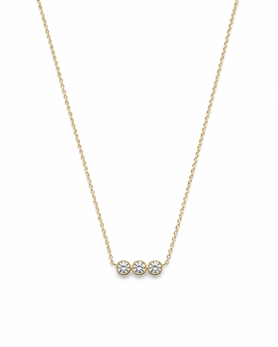 Gold and Diamond Halo Row Necklace