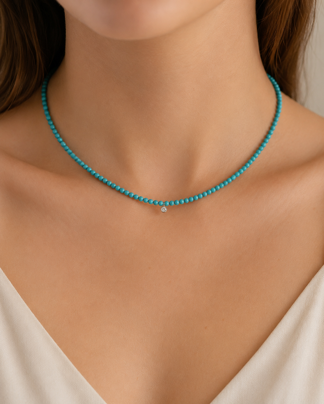 Gold Claudia Beaded Necklace