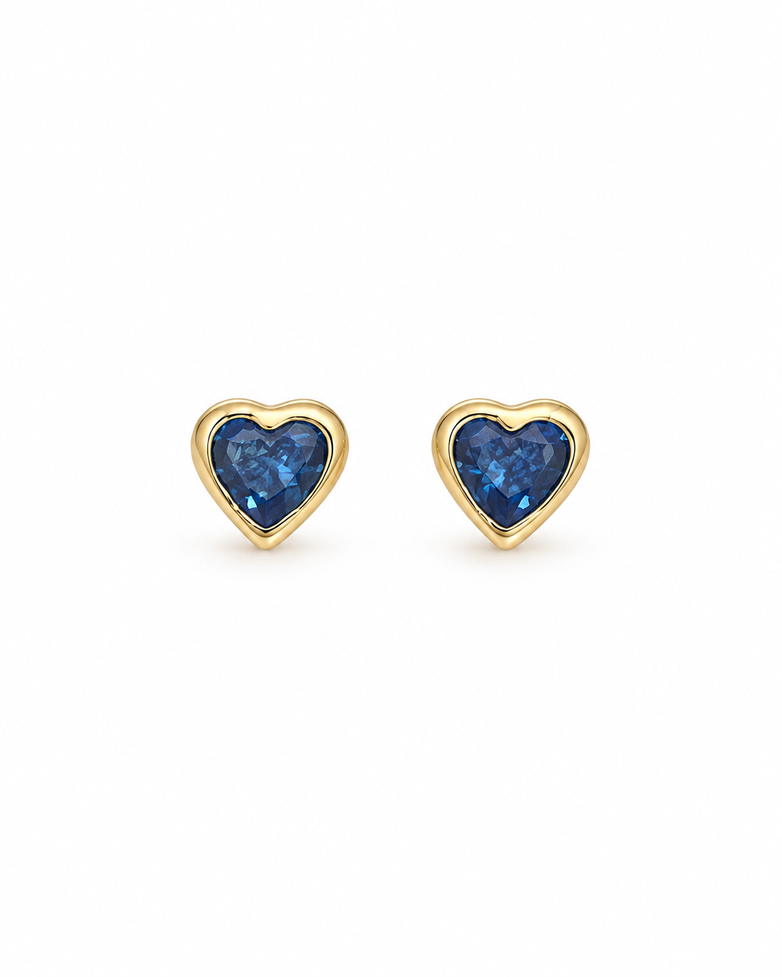 Gold Cz Heart Baby Earrings
