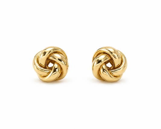 Gold Knot Stud Earrings