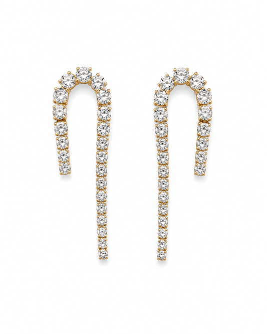 Gold U-Drop Diamond Earrings