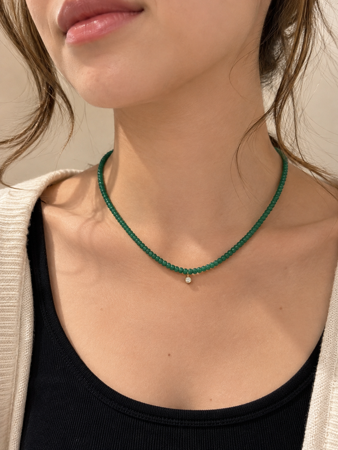 Gold Claudia Beaded Necklace