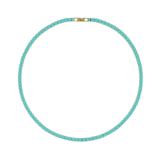 Sahira Karla Turquoise Tennis Necklace