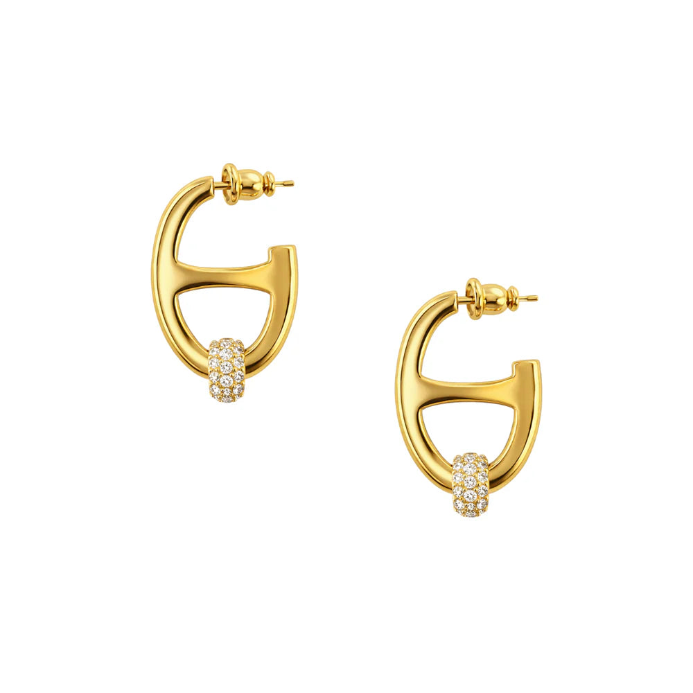 Sahira Nova Pave Hoop Earrings