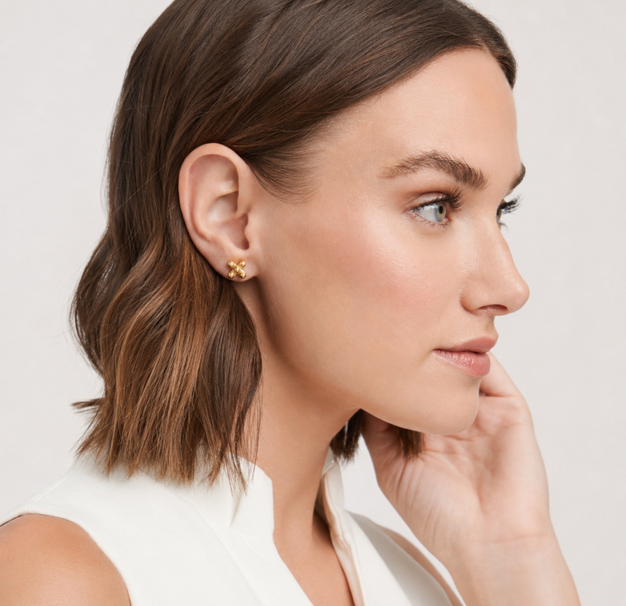 Julie Vos Soho Demi X Stud Earrings
