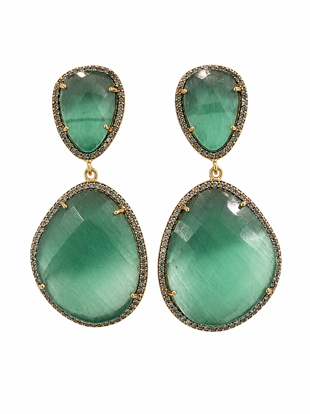 Susan Hanover Aqua Free Form Earrings