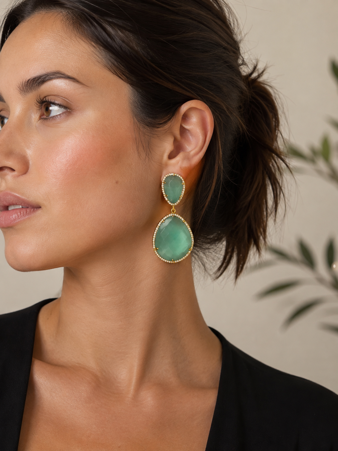 Susan Hanover Aqua Free Form Earrings