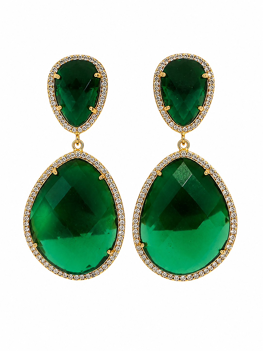Susan Hanover Emerald Free Forn Earrings