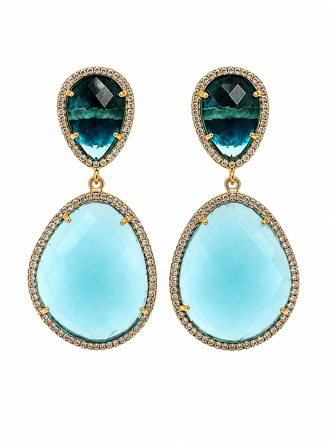 Susan Hanover Opal Blue Free Form Earrings