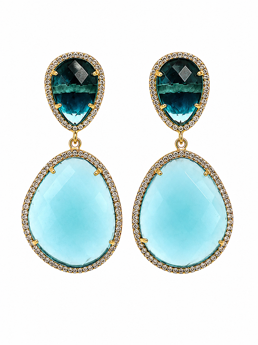 Susan Hanover Opal Blue Free Form Earrings