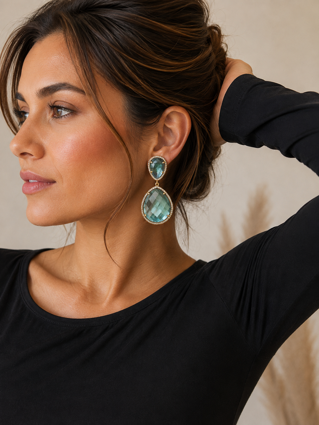 Susan Hanover Opal Blue Free Form Earrings