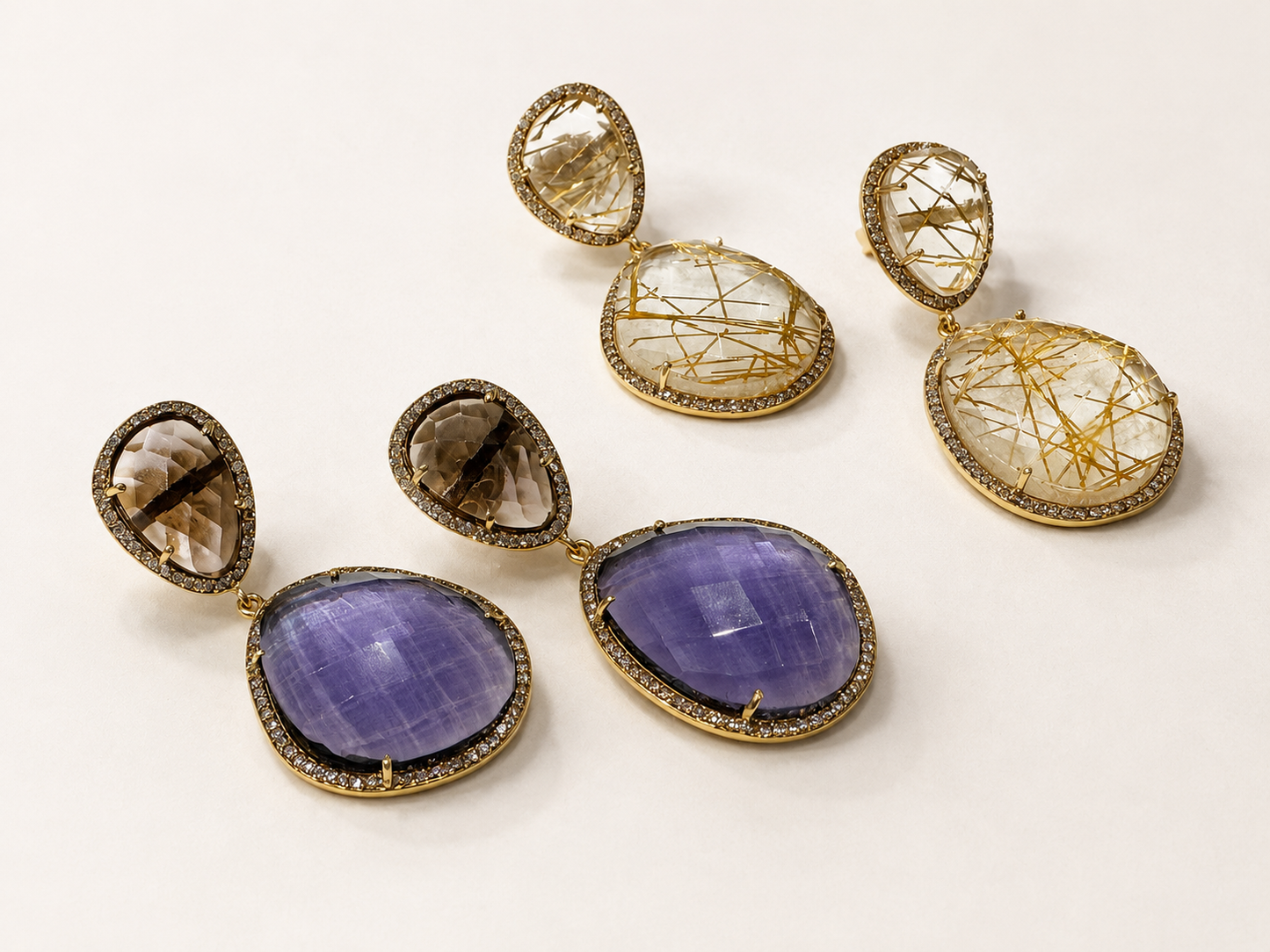 Susan Hanover Amethyst Free Form Earrings