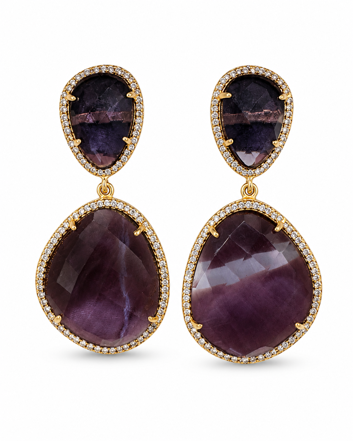 Susan Hanover Amethyst Free Form Earrings