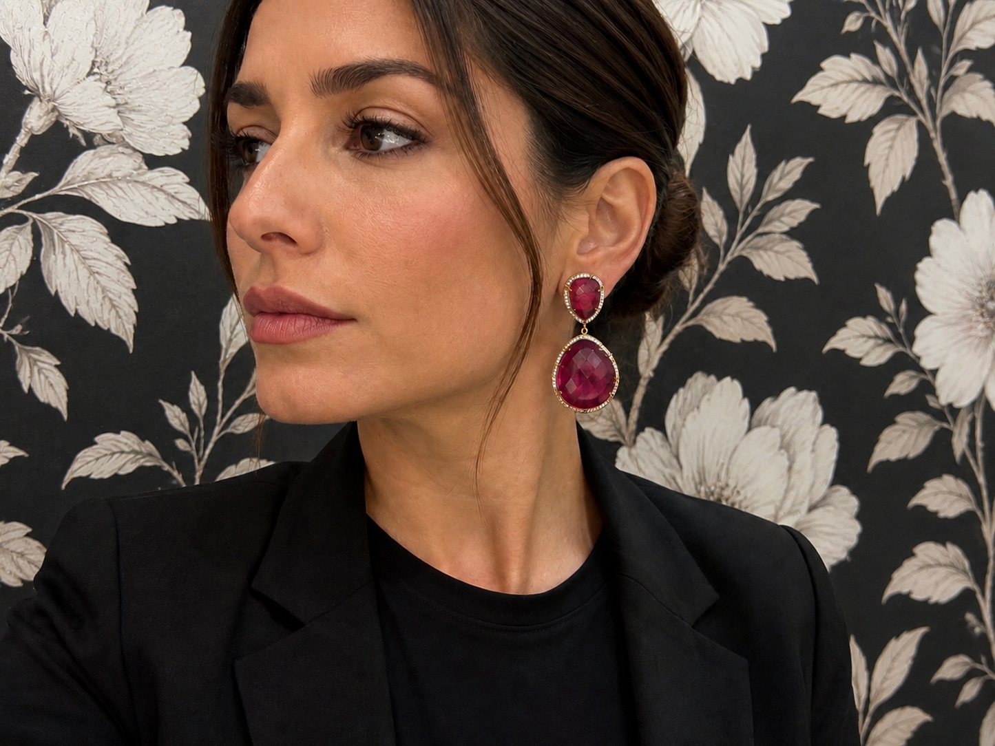 Susan Hanover Ruby Free Form Earrings