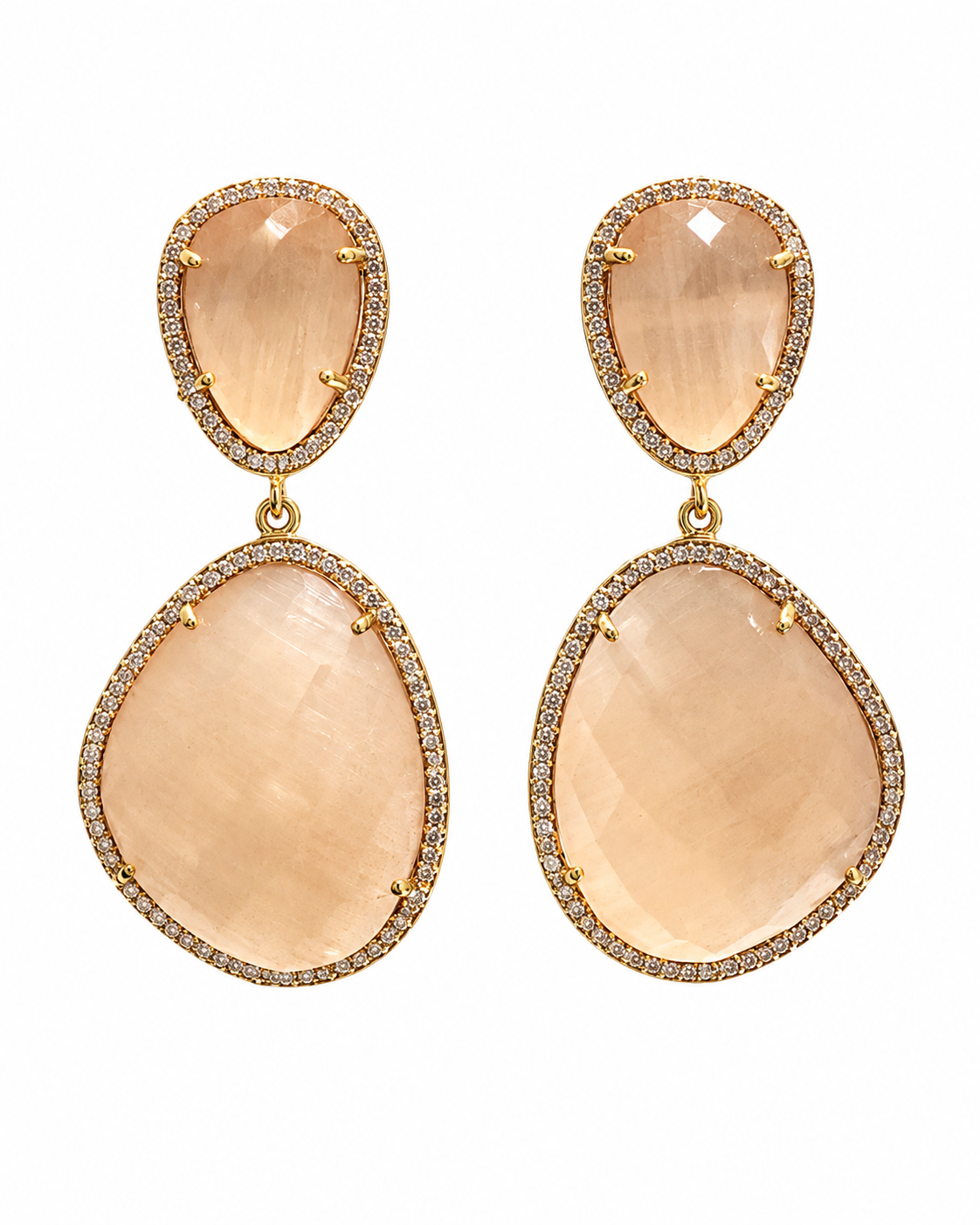 Susan Hanover Peach Free Form Earrings