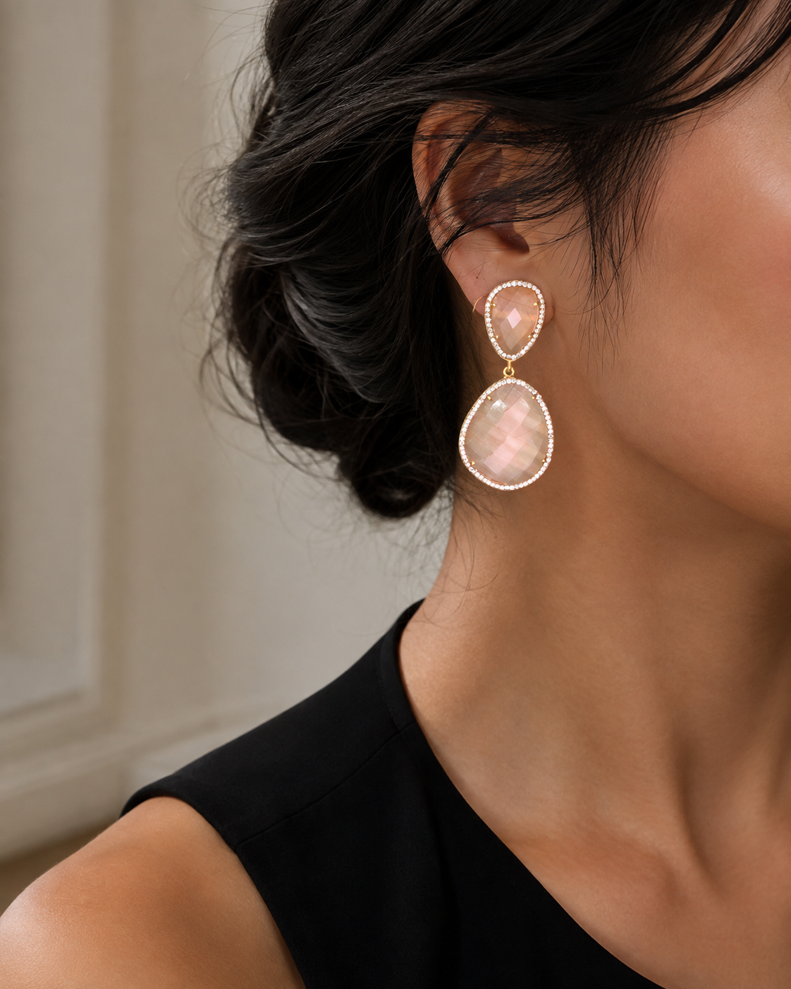 Susan Hanover Peach Free Form Earrings