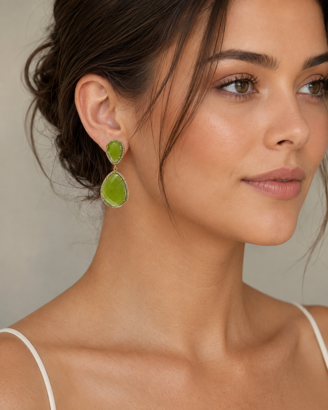 Susan Hanover Olive Free Form Earrings