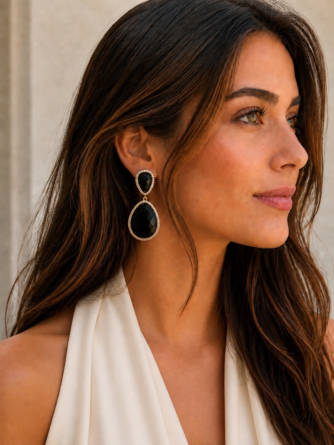 Susan Hanover Black Free Form Earrings