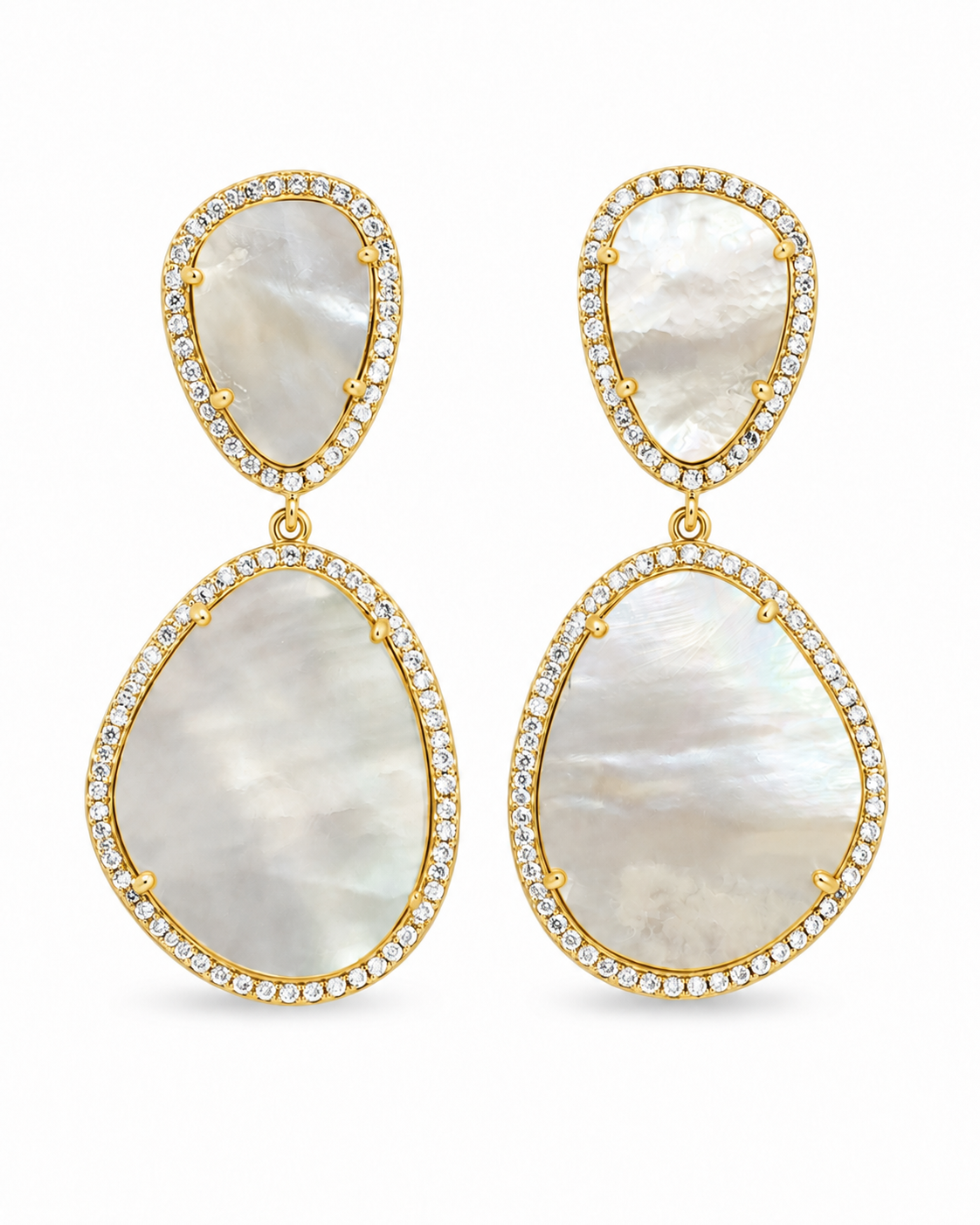 Susan Hanover Mother of Pearl Free Form Earrings