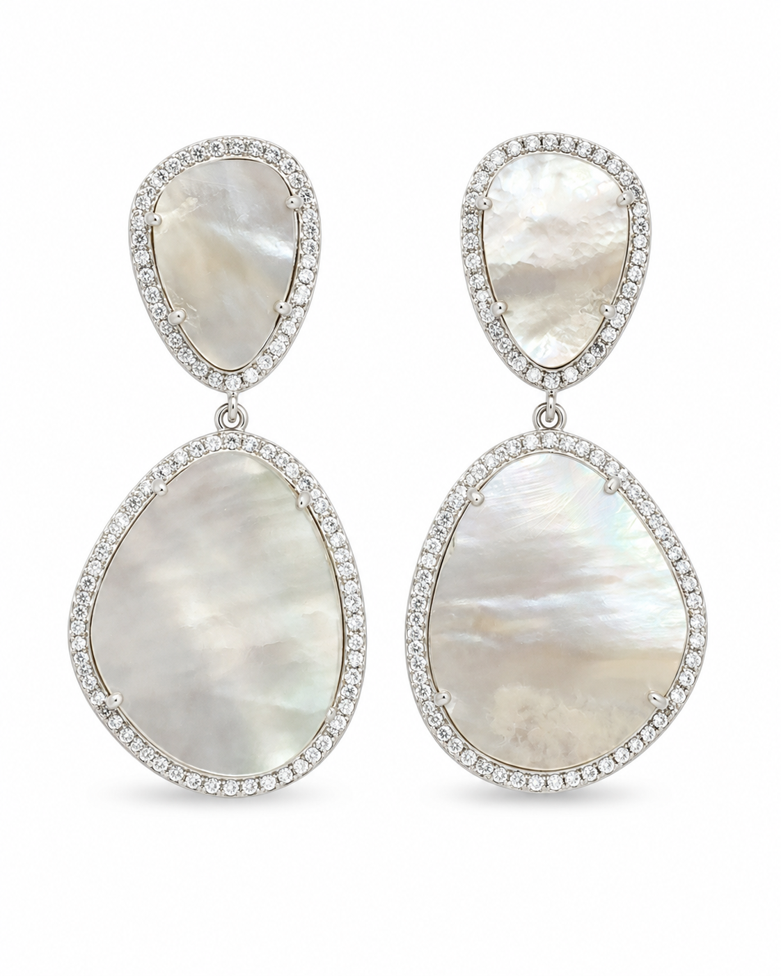 Susan Hanover Mother of Pearl Free Form Earrings