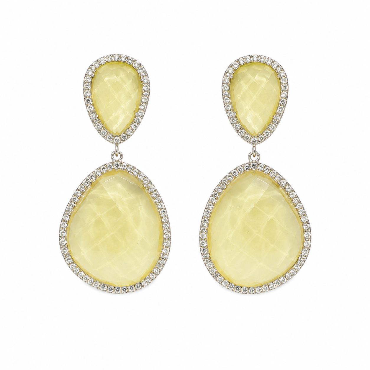 Susan Hanover Lime Silver Free Form Earring