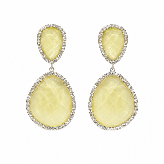 Susan Hanover Lime Silver Free Form Earring