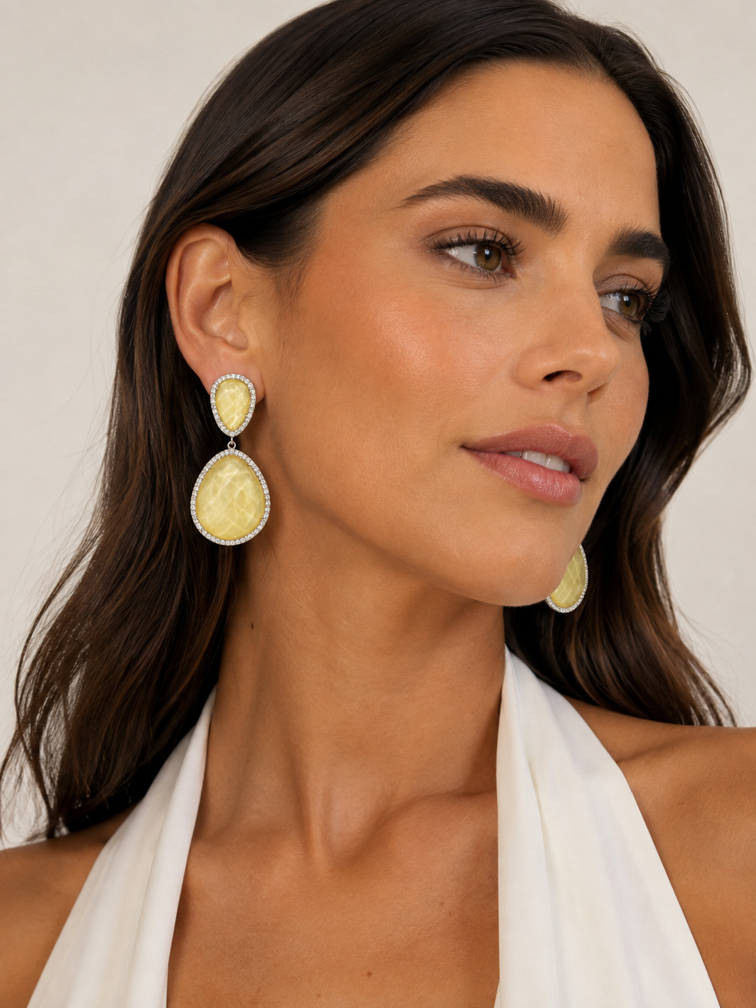 Susan Hanover Lime Silver Free Form Earring