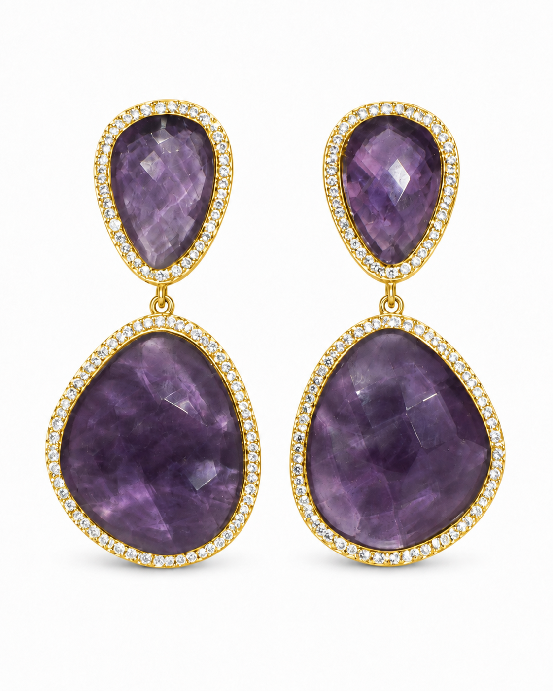 Susan Hanover Amethyst Free Form Earring