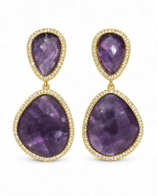 Susan Hanover Amethyst Free Form Earring