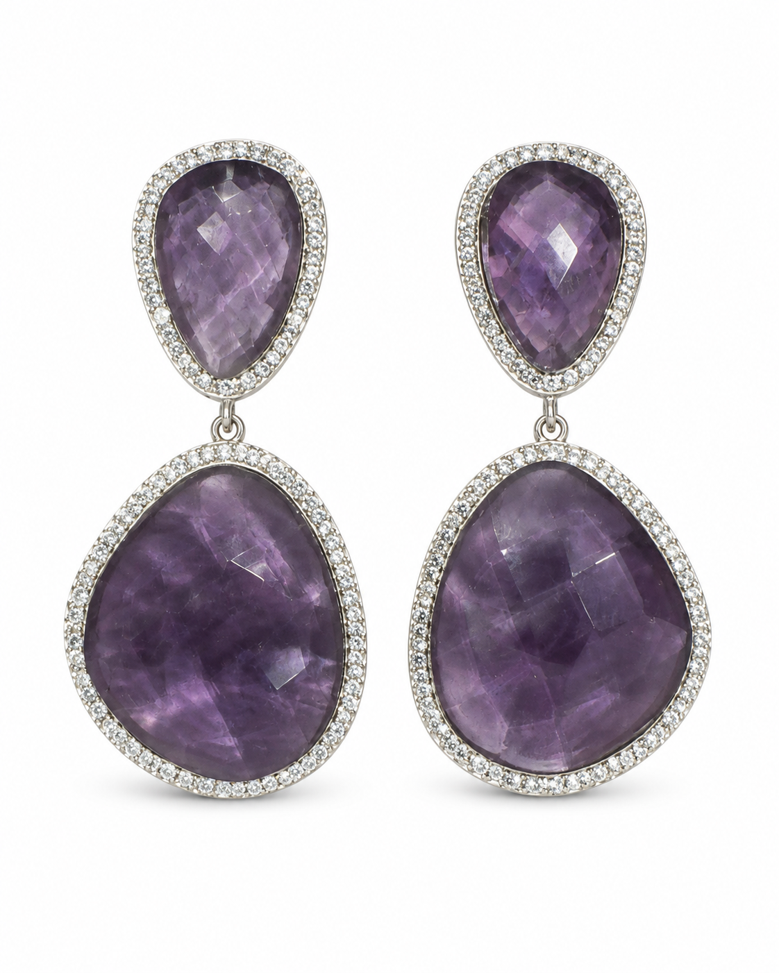 Susan Hanover Amethyst Free Form Earring