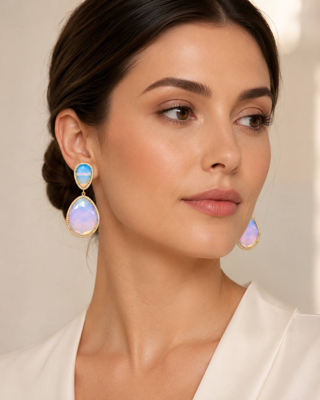 Susan Hanover Opal Free Form Earrings