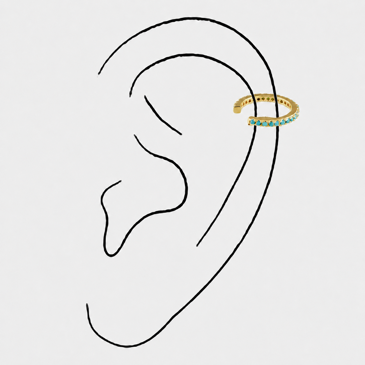 Sahira Sparkle Pave Ear Cuff Earring