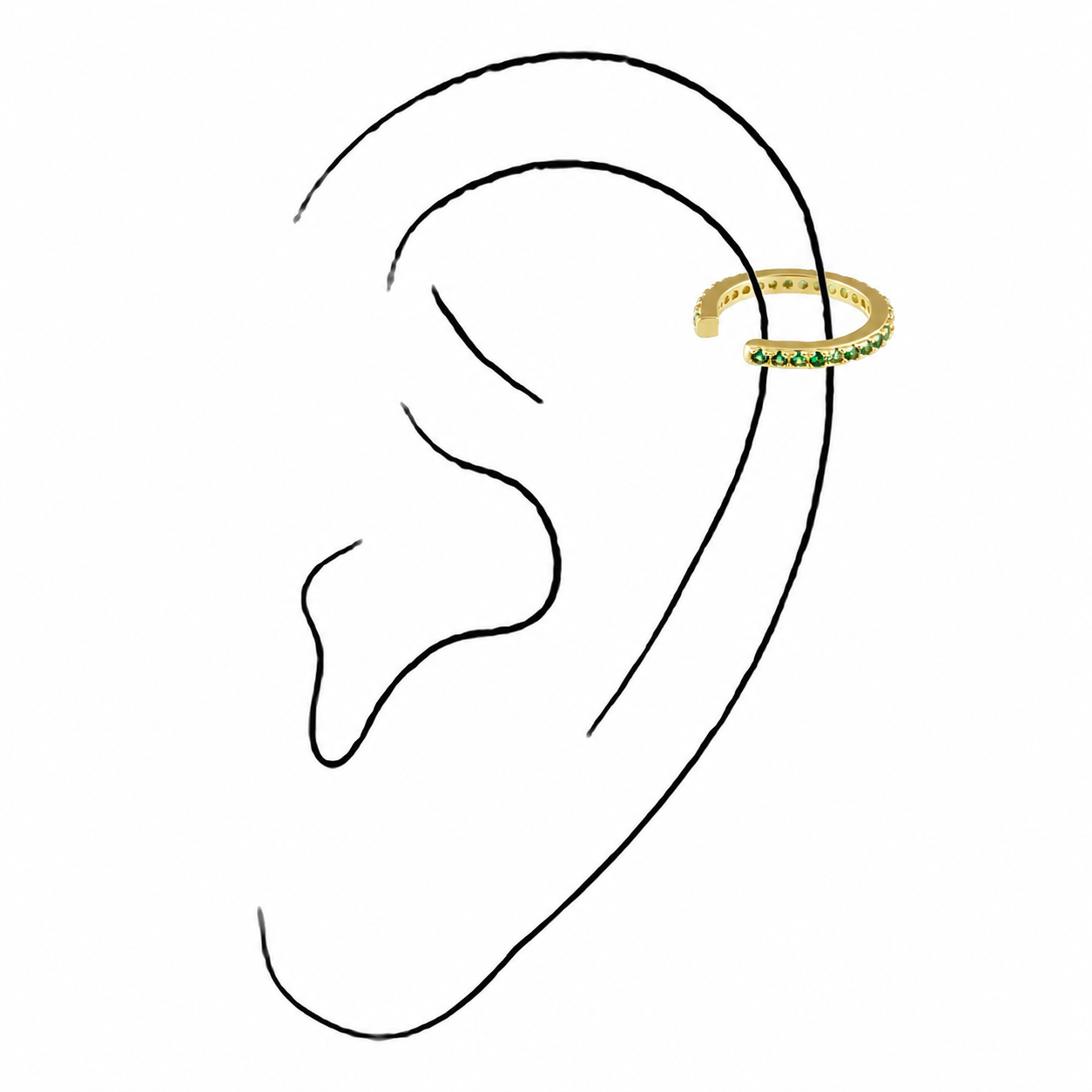 Sahira Sparkle Pave Ear Cuff Earring