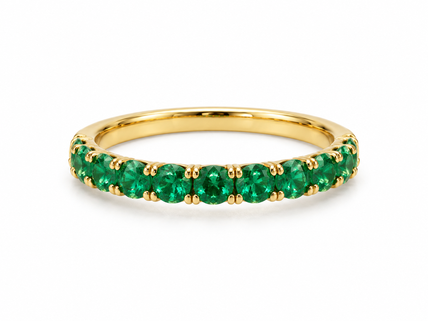 Gold Emerald Band Ring