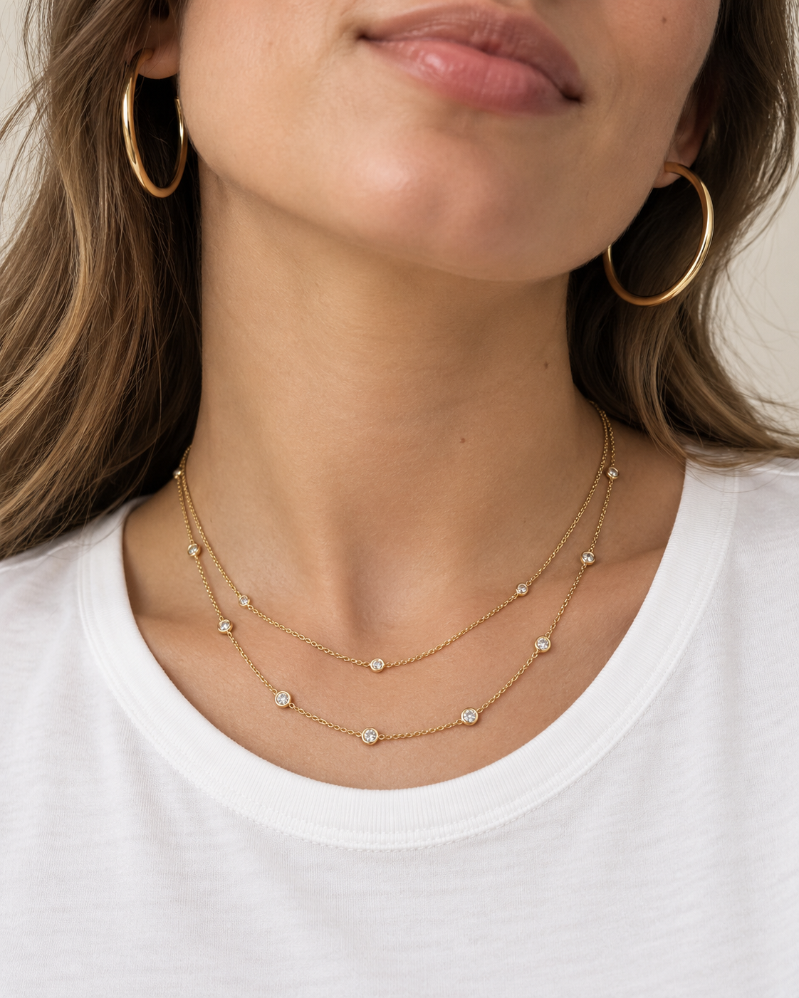 Gold Diamond By The Yard Necklace