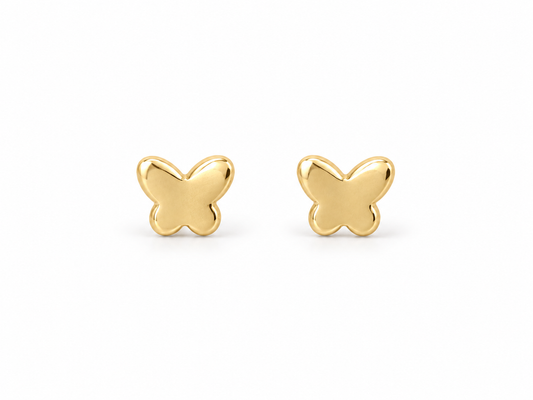 Gold Baby Butterflies Stud Earrings