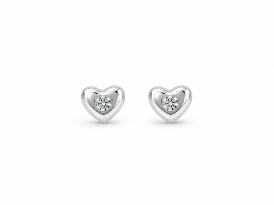 Gold Heart Stud Earrings