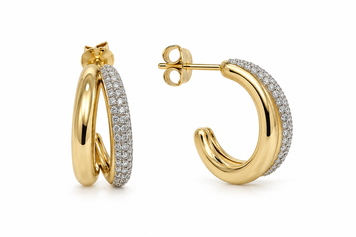 Gold Celine Hoop Earrings