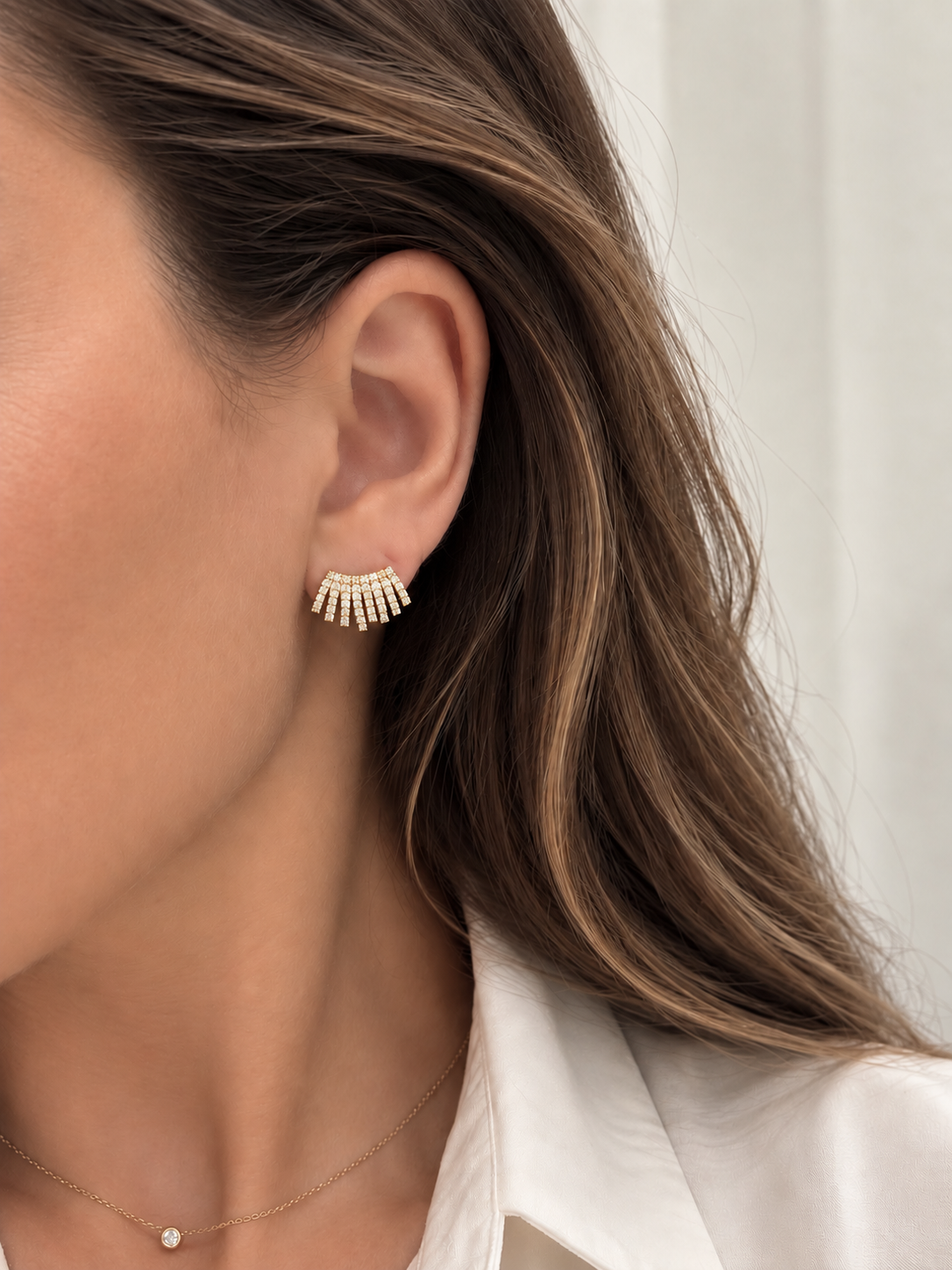 Aurora Fan Stud Earrings
