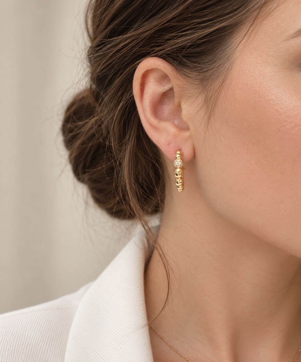Golden Bubble Hoop Earrings