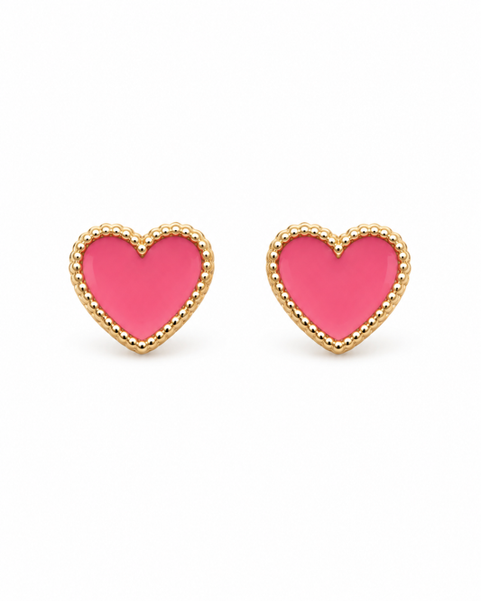 Gold Heart Baby Stud Earrings