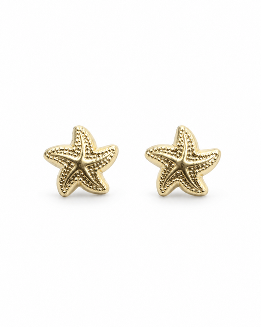 Gold Starfish Baby Stud Earrings