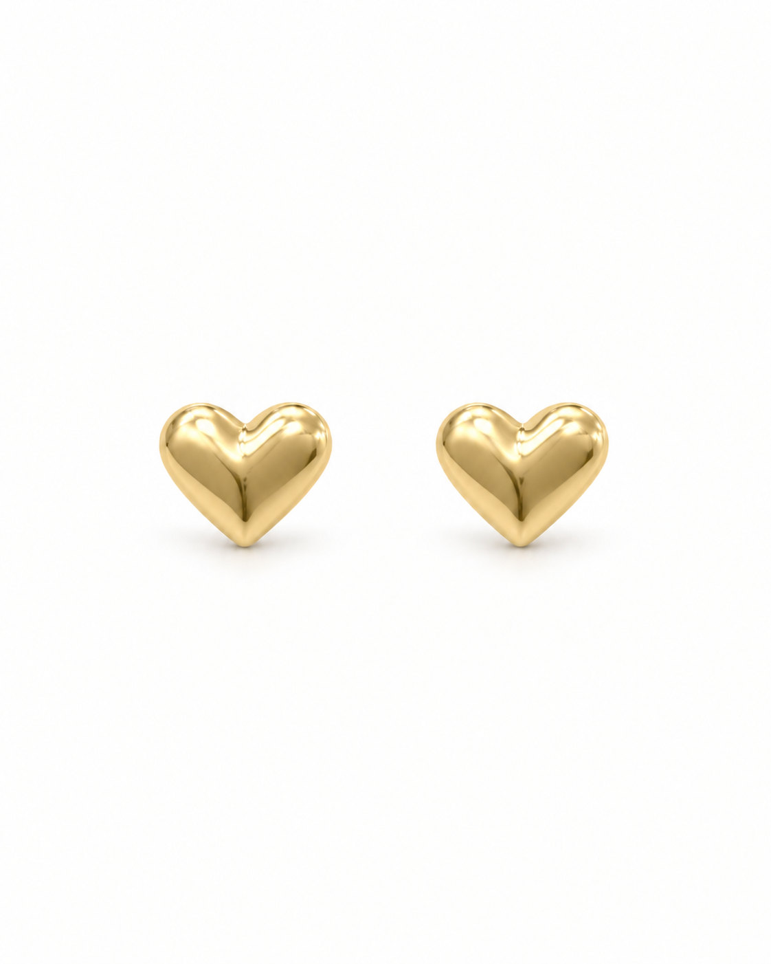 Gold Heart Baby Stud Earrings