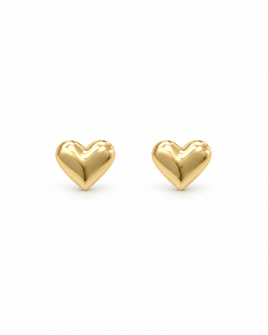 Gold Heart Baby Stud Earrings
