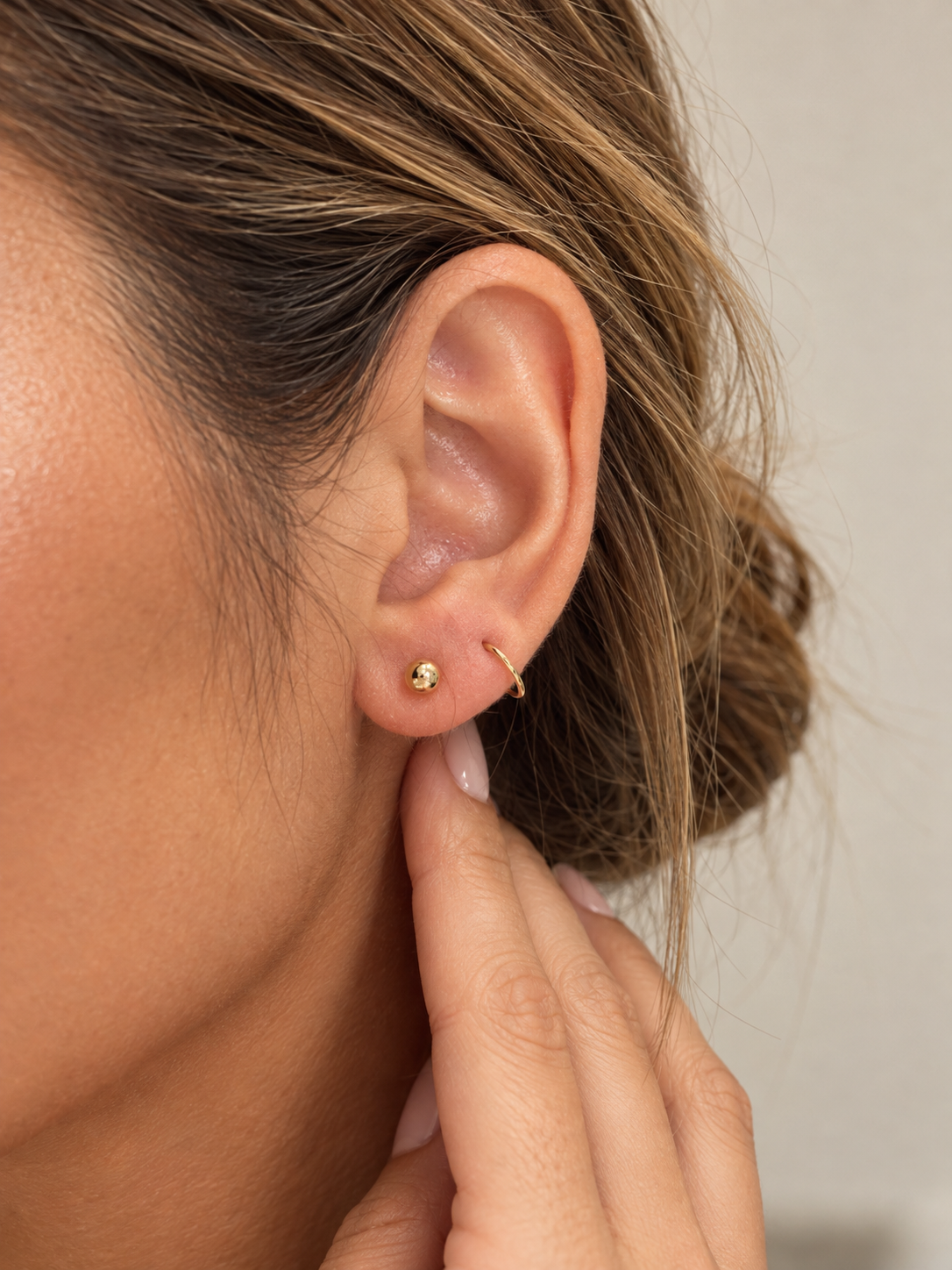 Gold Petite Ball Studs