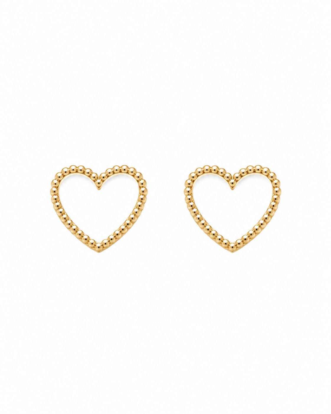 Gold Heart Baby Stud Earrings